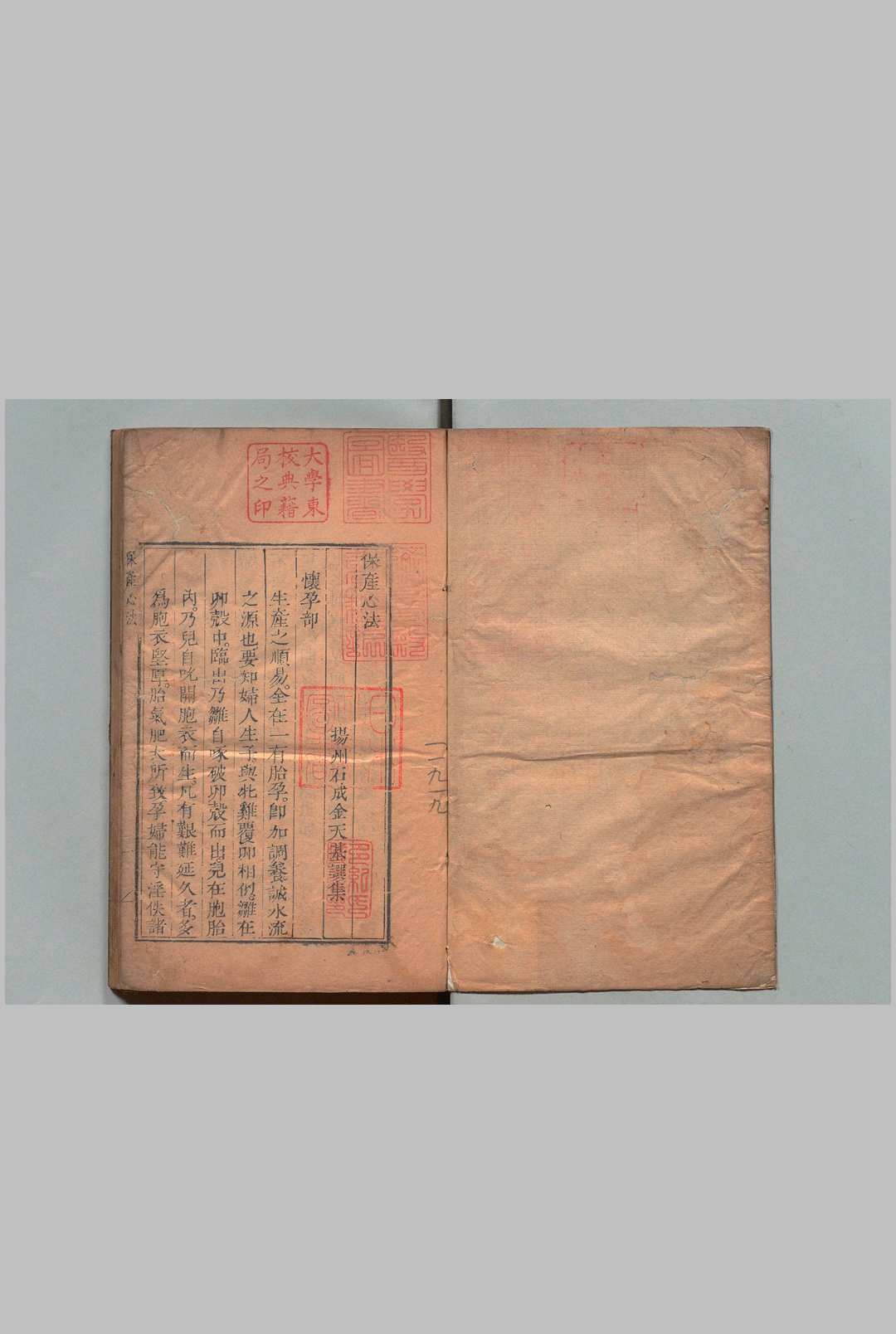 保产心法 １卷 全婴心法１卷 石成金 清刊本