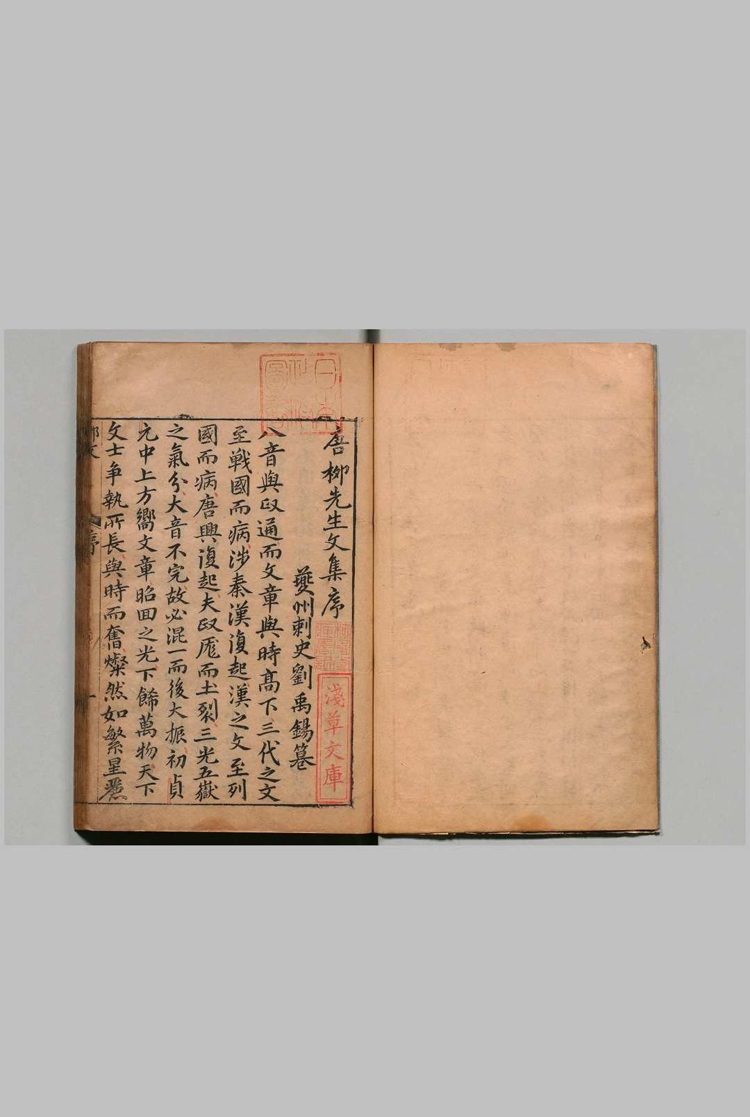 唐柳先生集 45卷 外集２卷 唐柳先生龙城录２卷 附２卷 唐柳先生集传１卷 柳宗元（唐）刘禹锡（唐）宋童宗说音注 明万历29年