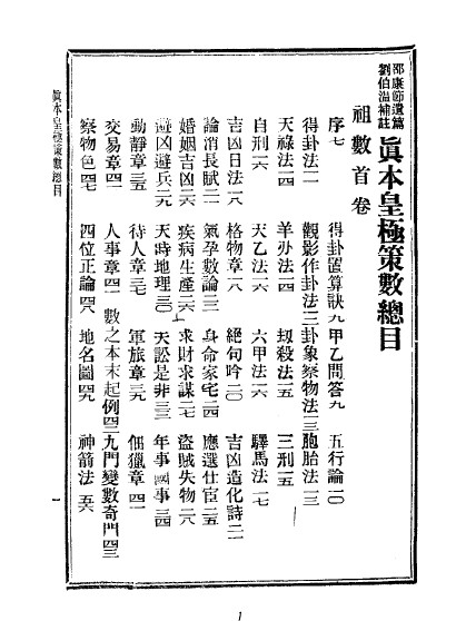 邵康节编皇极策数祖数