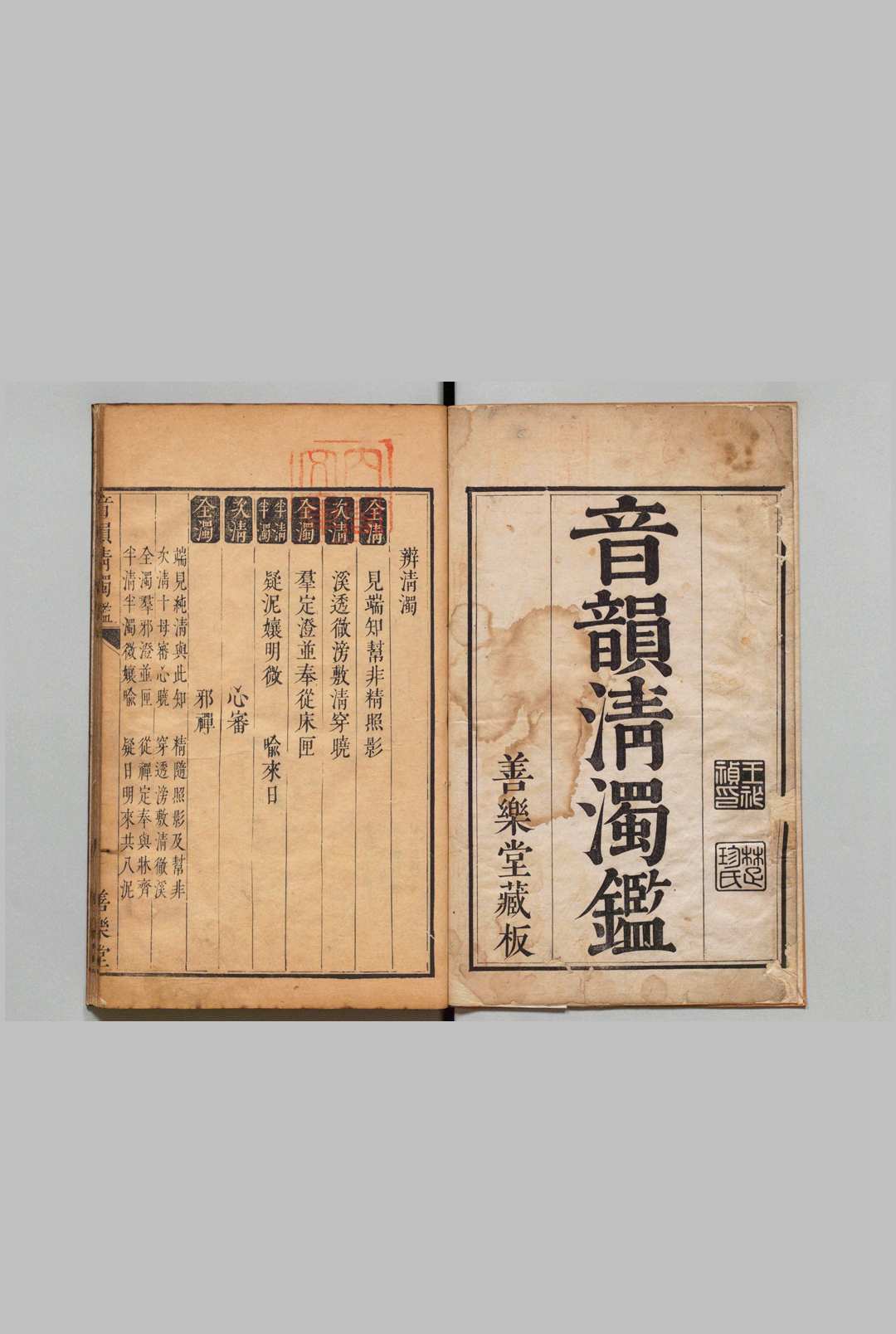 音韵清浊鉴 ３卷 首１卷 王祚祯 ,清康熙60年 , 善乐堂