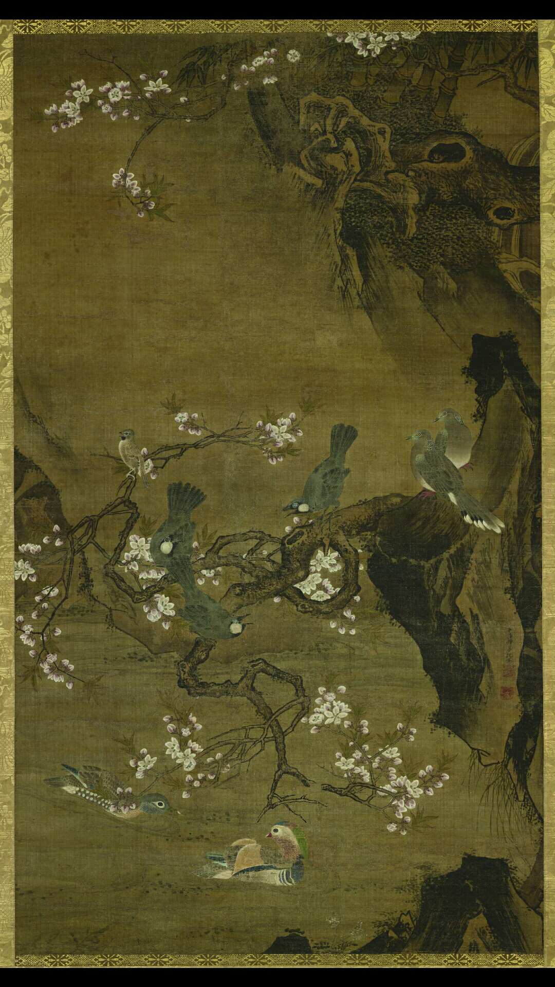 明 吕纪 四季花鸟图-春