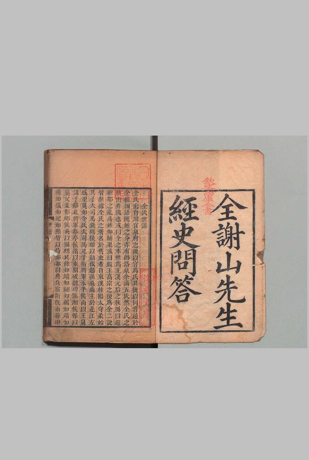 全谢山先生经史问答 10卷 全祖望  清刊本