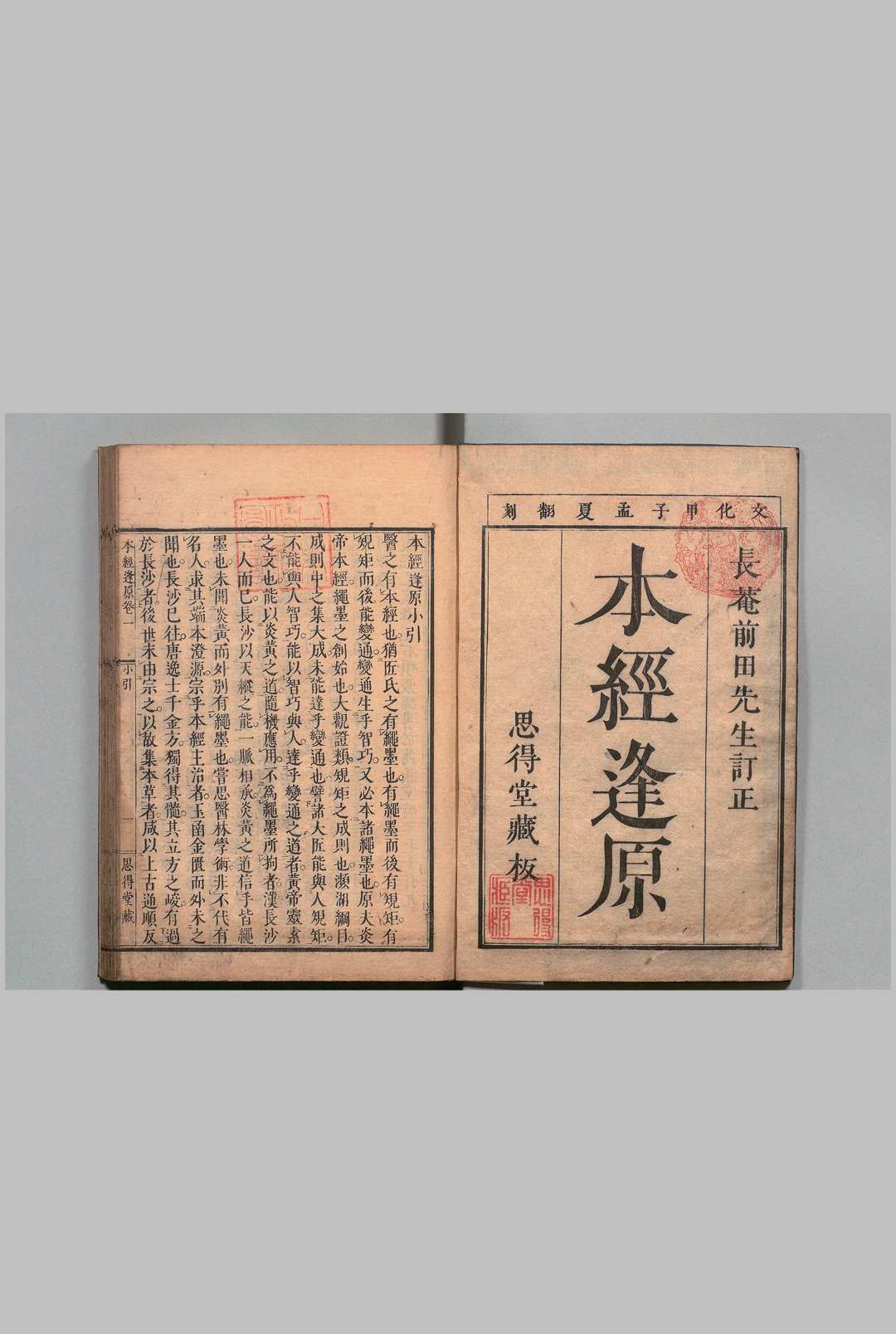 本经逢原 ４卷 张璐（清）刊本 ,文化元年