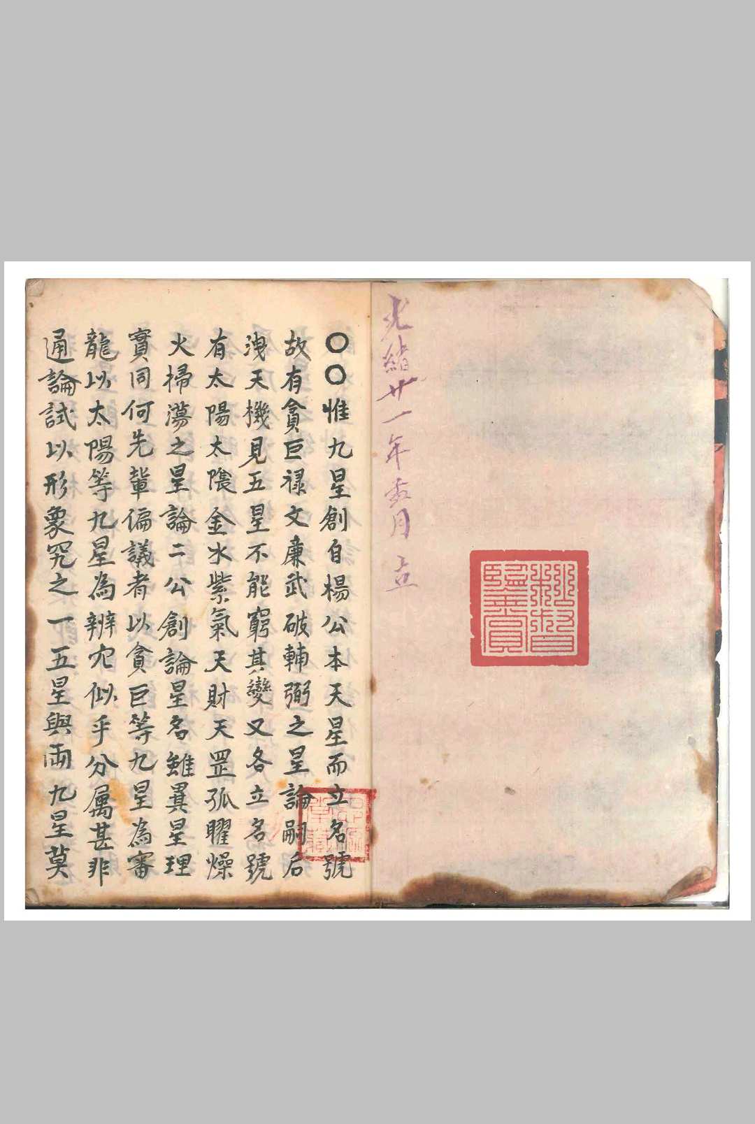 杨公天星抄本（清光绪二十一年）