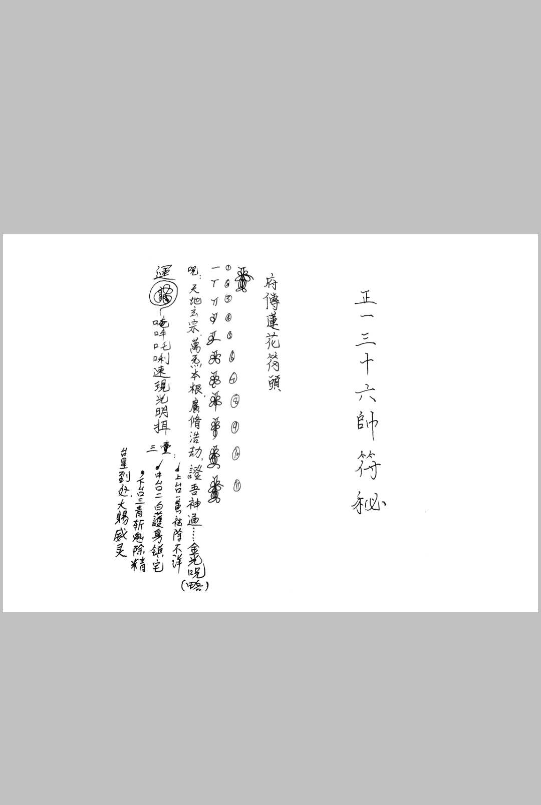 正一三十六帅符秘