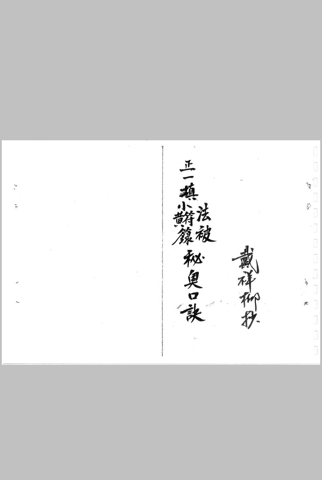 正一填法被小符黄箓秘奥口诀 戴祥柳抄本