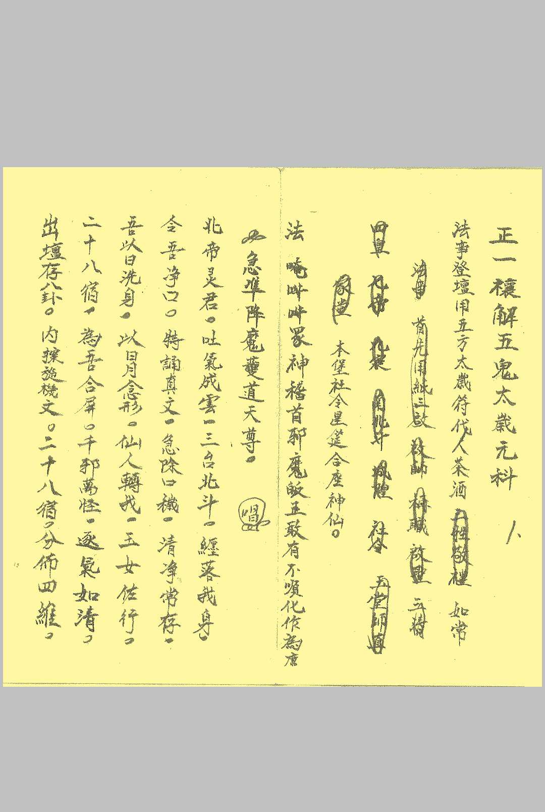 正一禳解五鬼太岁元科  戴祥柳手抄 24双页