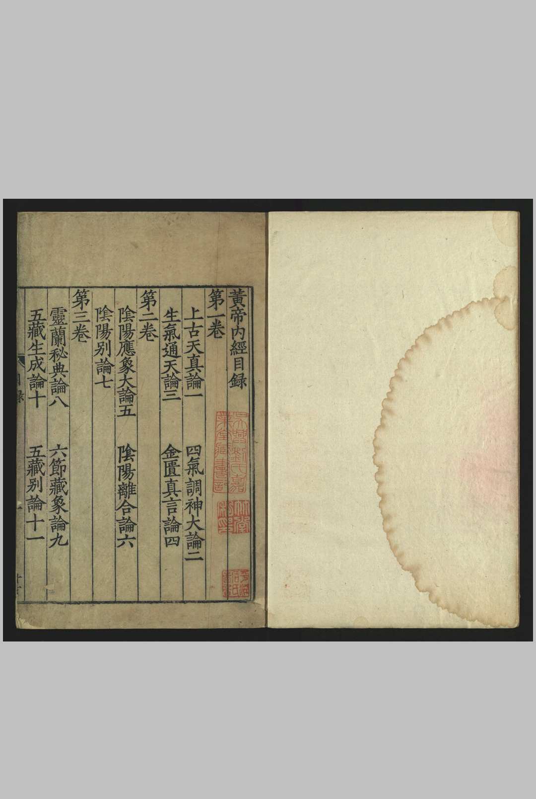 重广补注黄帝内经素问 , 二十四卷 王冰,  注. 顾从德, 明嘉靖庚戌29年, 1550