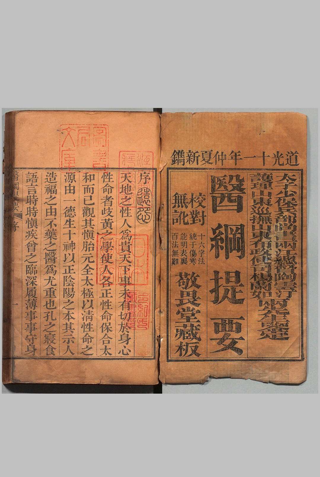 医纲提要 ８卷 李宗源,清道光11年