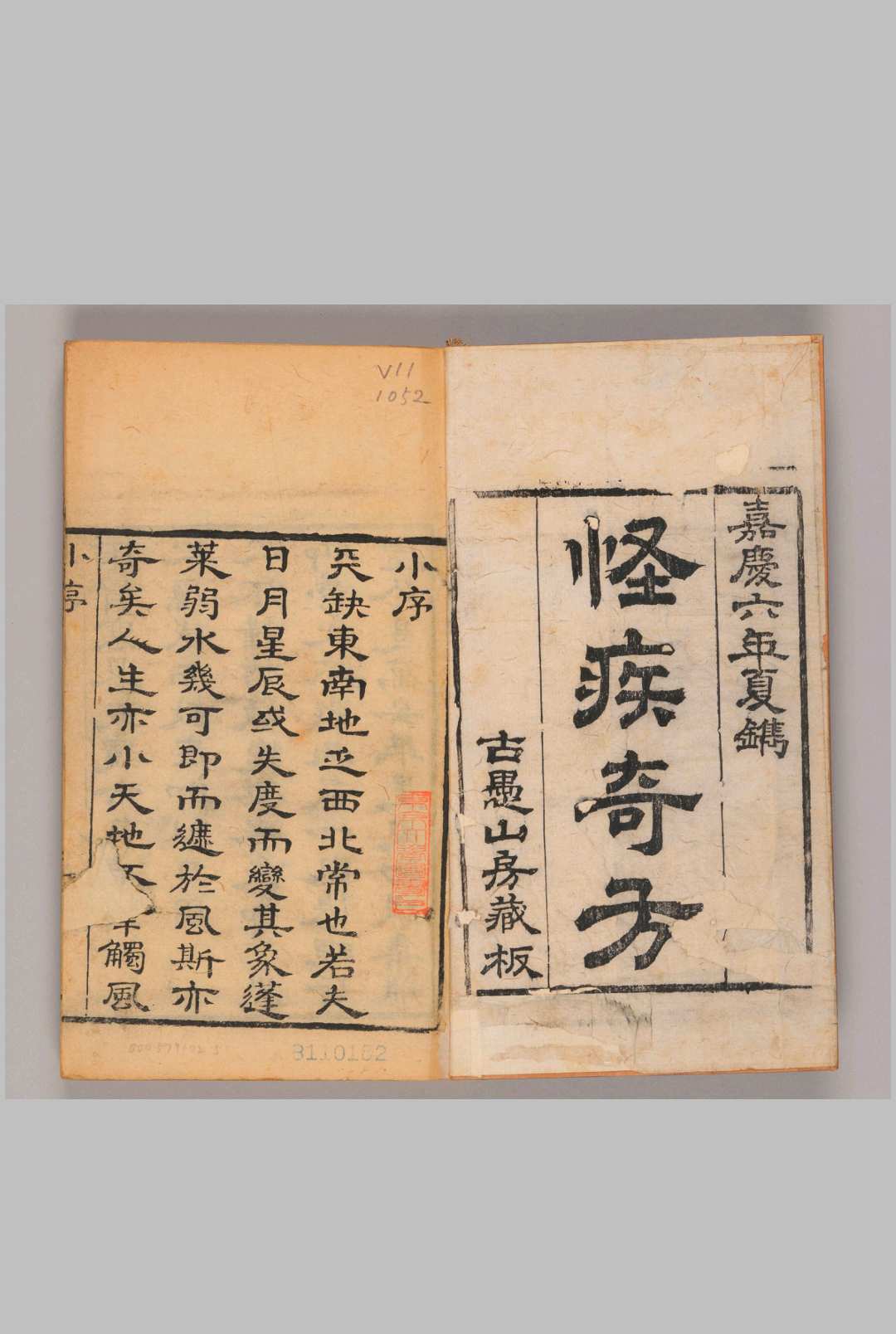 怪疾奇方 嘉庆六年 古愚山房藏版