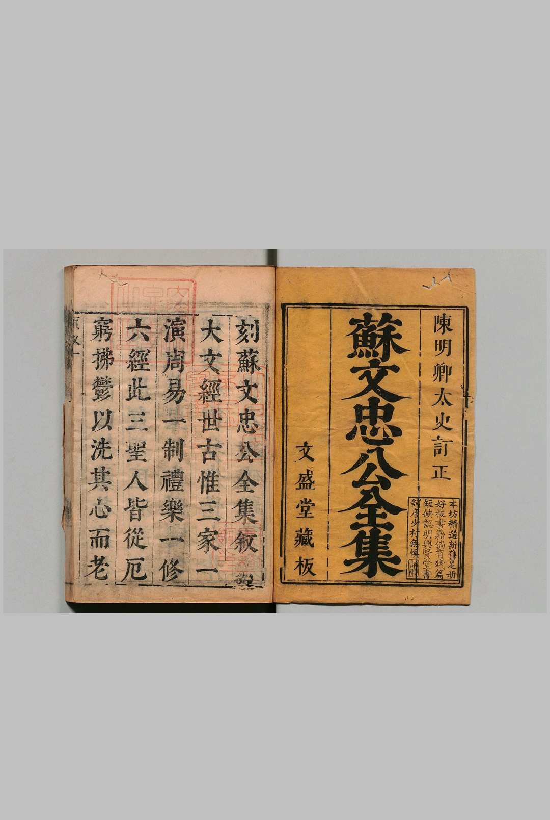 东坡先生全集 75卷 东坡先生年谱１卷 苏轼（宋）王宗稷（宋）清邵长衡重订 明刊本
