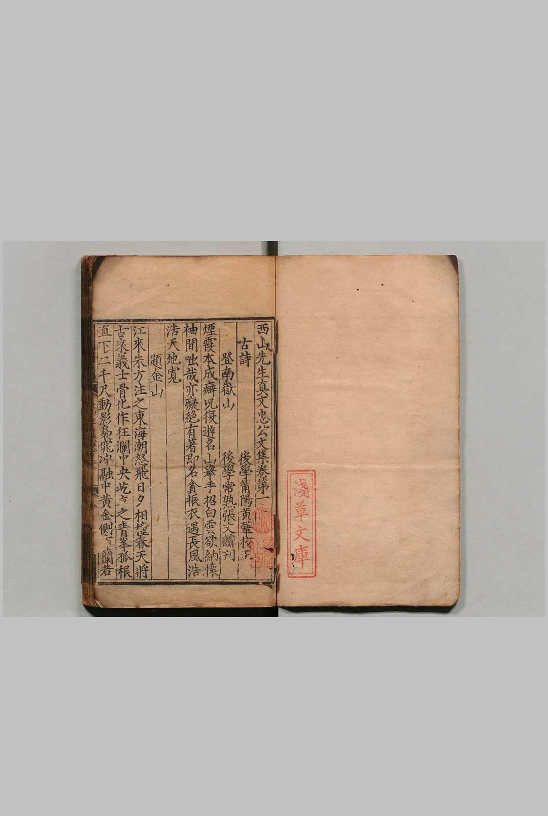 西山先生真文忠公文集  55卷 真德秀（宋）黄巩（明）刊本 ,明嘉靖间