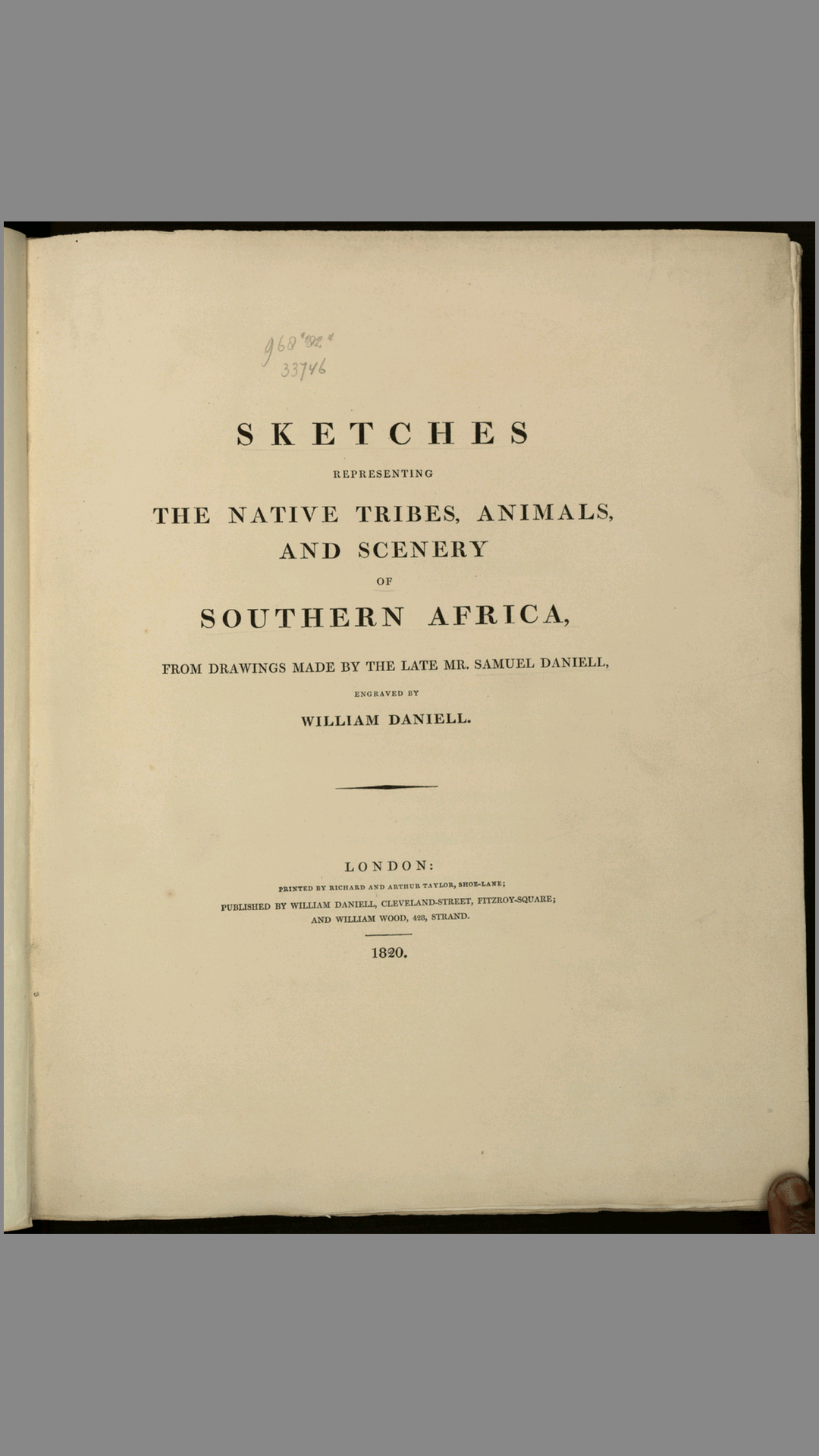 南非的部落.动物和风景速写.By Samuel Daniell.1820年出版