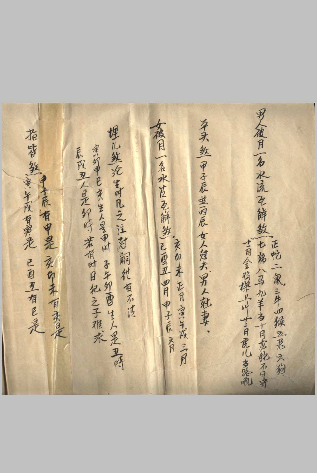 民间钞本查命簿