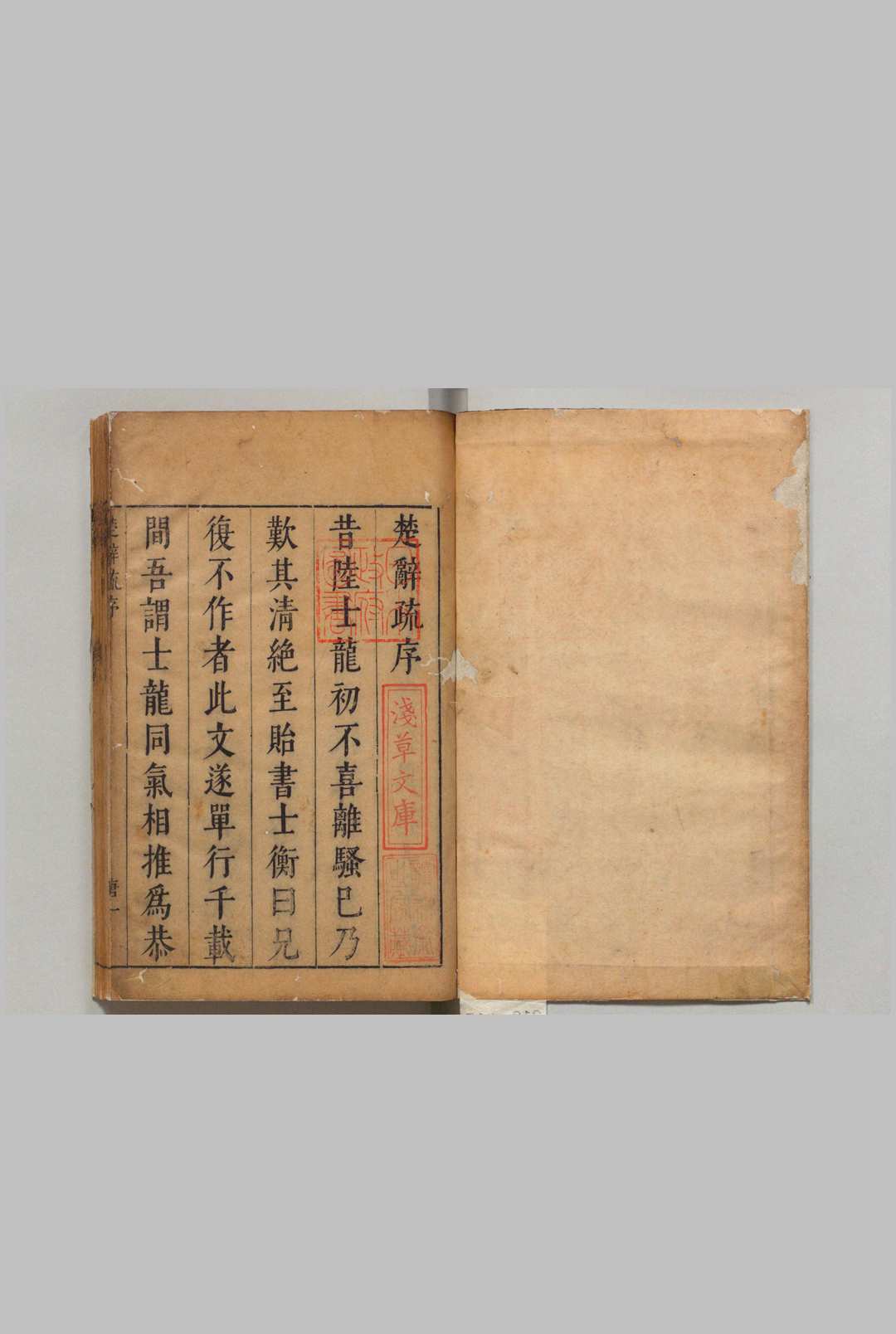 楚辞疏 19卷 屈原传条例・续楚辞语・杂论・附各１卷 陆时雍（明）刊本 ,明末 , 缉柳斋