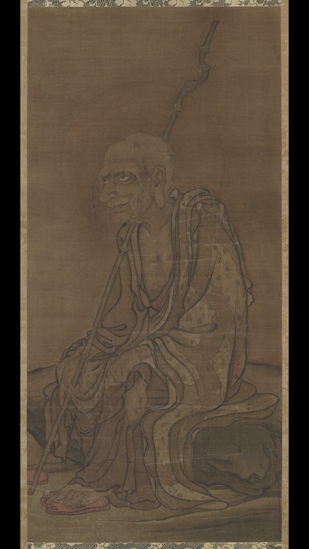 元 蔡山 罗汉图(轴)绢本113.3×53.9