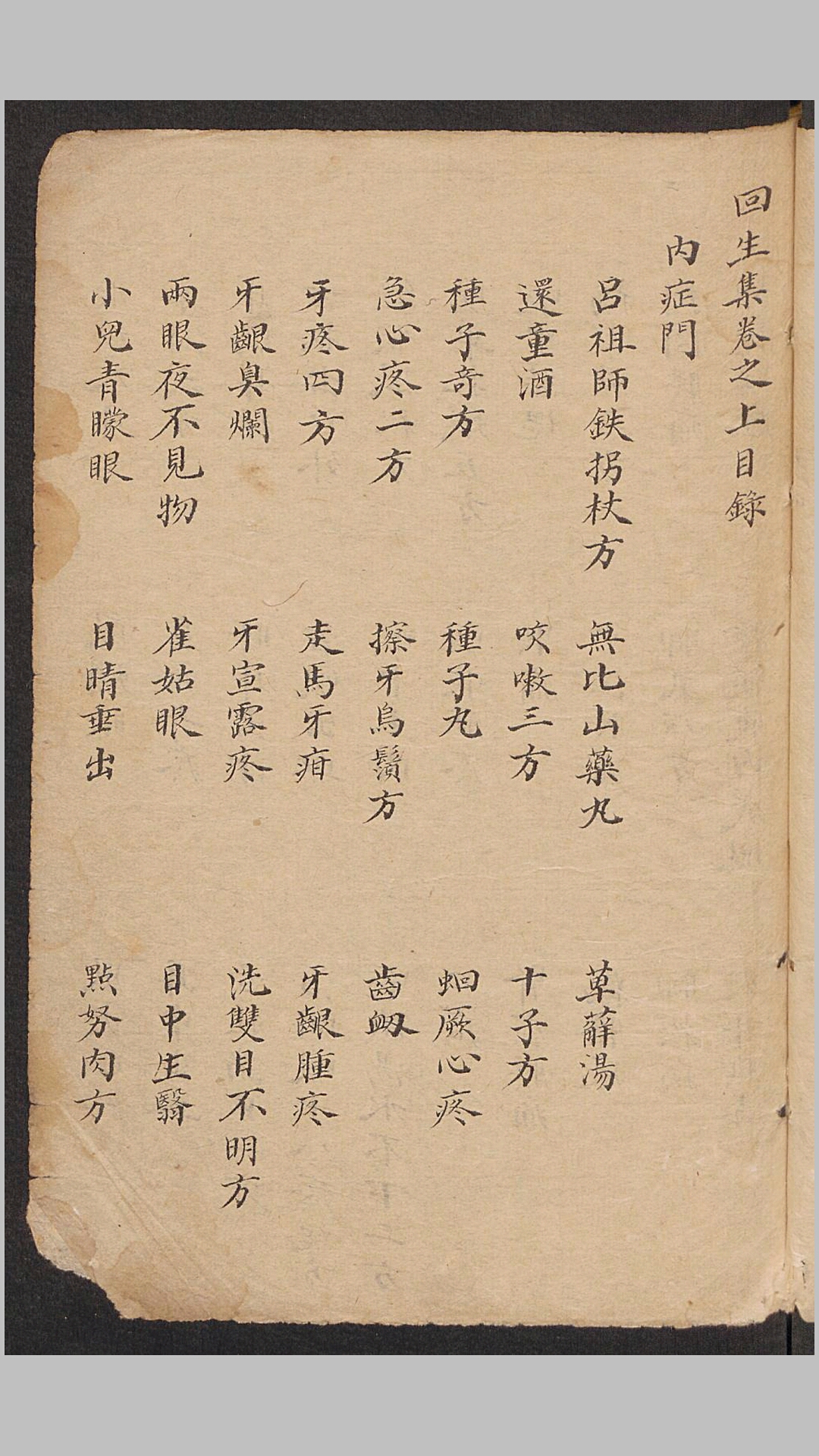 回生集（药方）