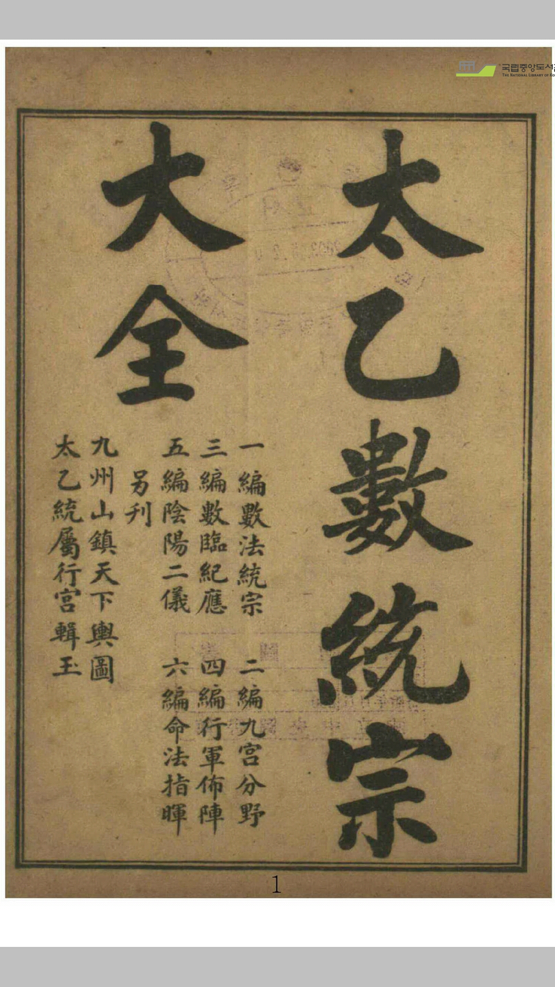 太乙数统宗大全