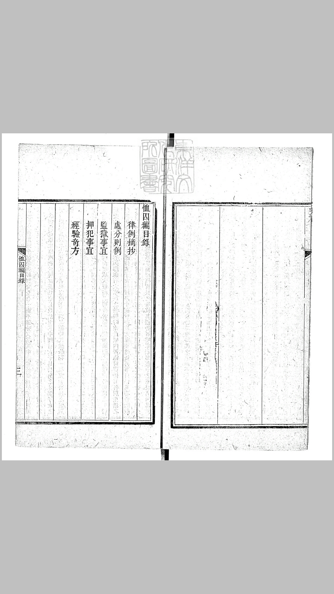 恤囚编一卷　光绪十七年序刊本