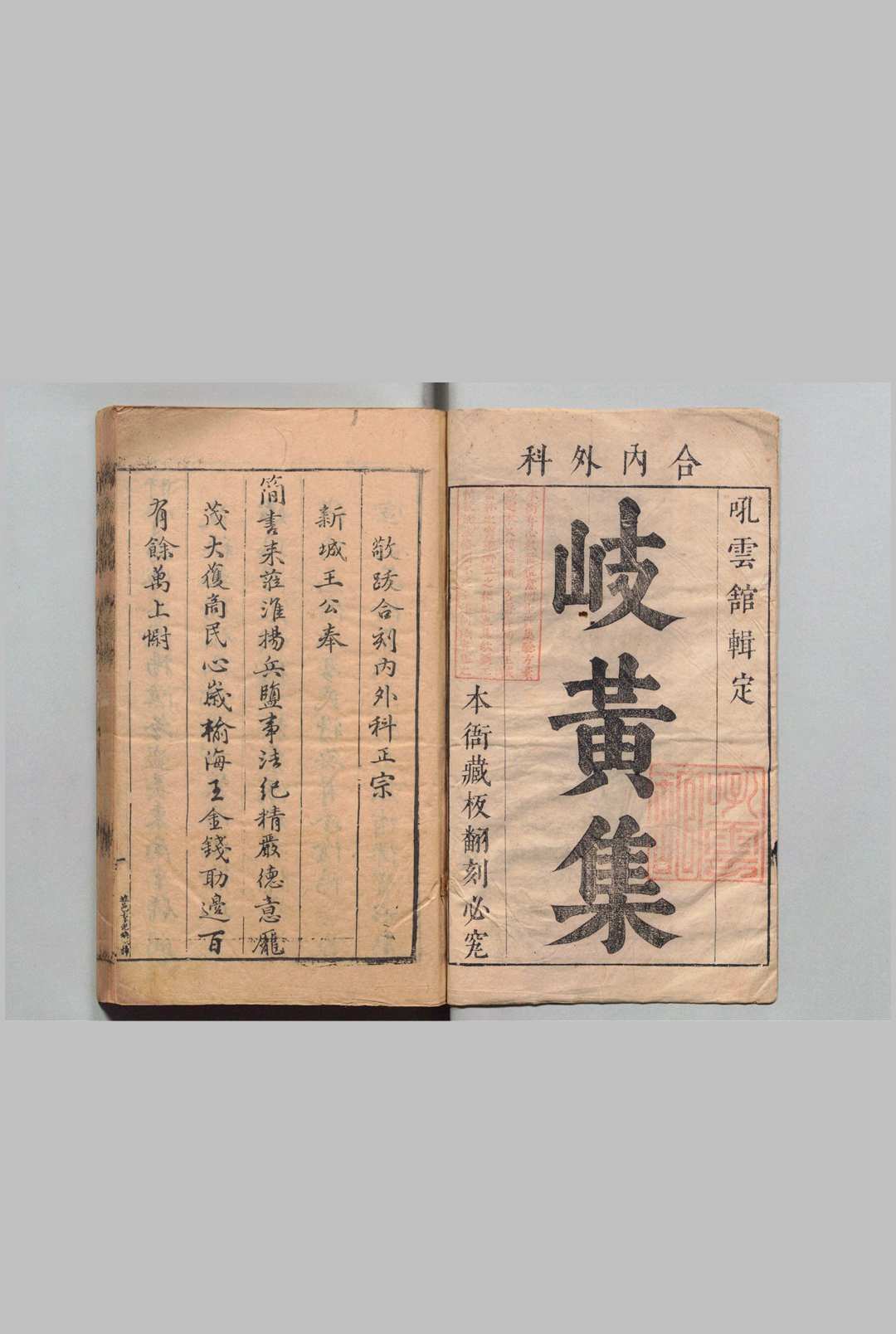 新刊内外科正宗  王象晋 明崇祯2年