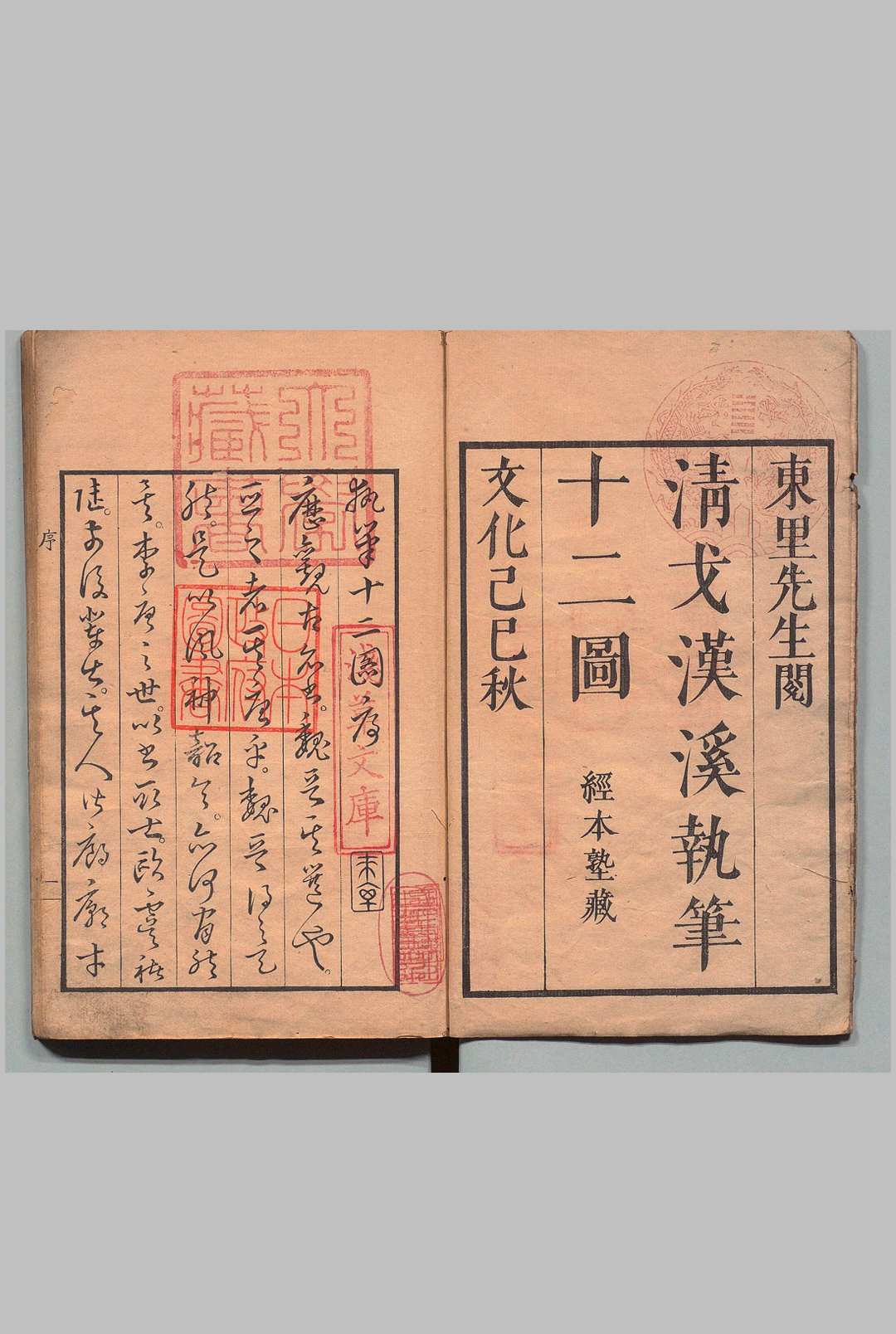 执笔图 执笔十二图 戈守智（清）药袋济美斋藤象 刊本 ,文化6年