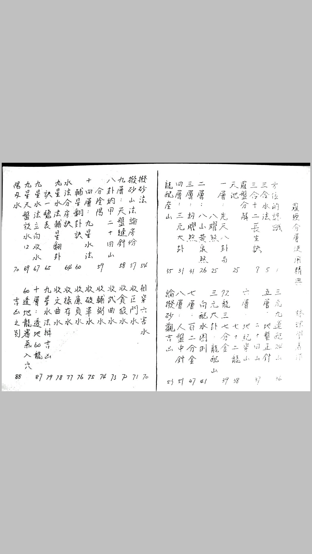 罗经分解使用精典（无水印手抄本）