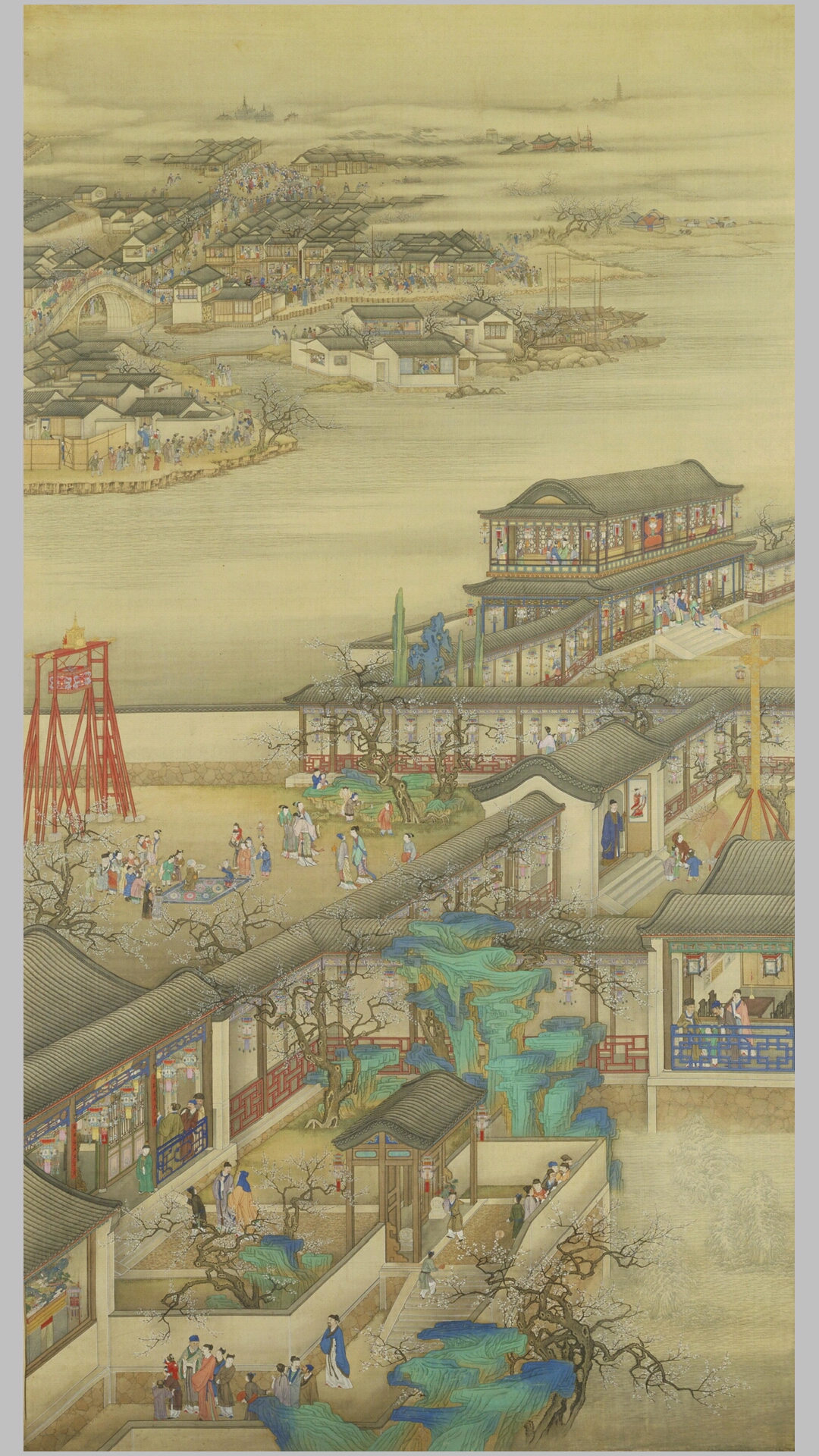 雍正十二月行乐图.轴.绢本设色.北京故宫博物院藏