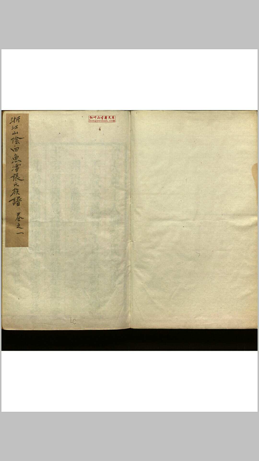 浙江山阴白鱼潭张氏族谱  六卷