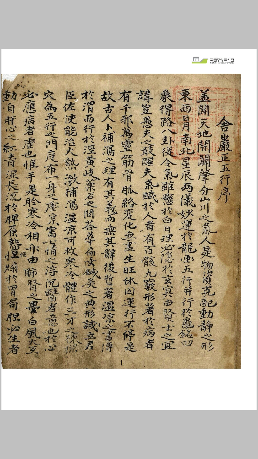 舍严正五行（医类）