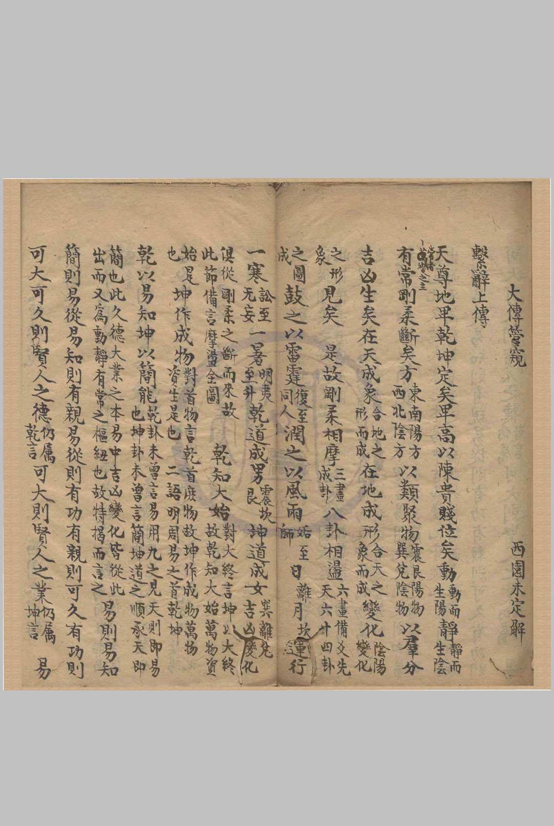 易大传管窥 一卷 孝经订误 一卷 大学释疑录 一卷 中庸阐微说 一卷 稿本（（清）殷西园解