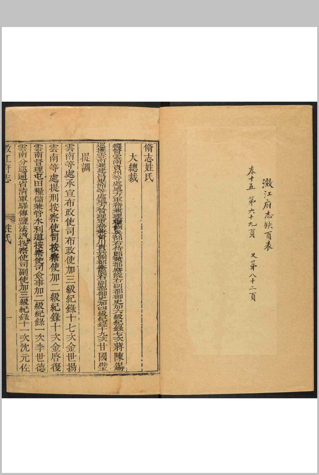 澂江府志  16卷 蒋陈锡总裁  李应綬纂修.清康熙58年 刊本