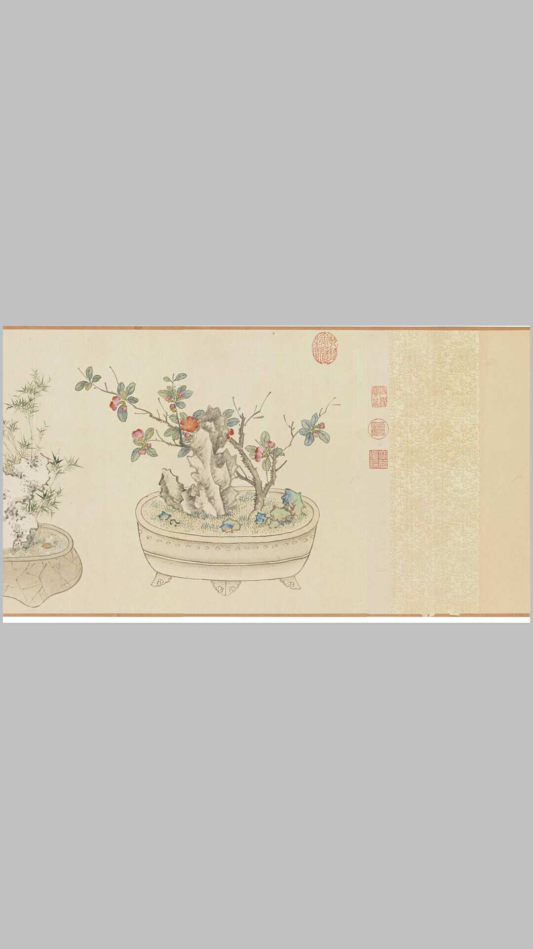 画万年花甲.清.汪承霈.33471X2221像素.清乾隆时期绘卷