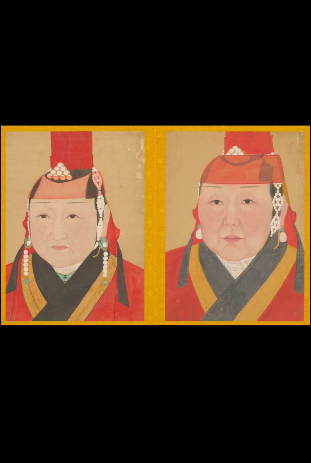 元后妃太子像册.七开.元代.佚名作.绢本设色